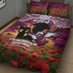 Personalised Sea Eagles Rugby ANZAC Day Quilt Bed Set Last Post Poppy We Will Remember Them