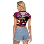 Personalised Sea Eagles Rugby ANZAC Day Raglan Cropped T Shirt Last Post Poppy We Will Remember Them