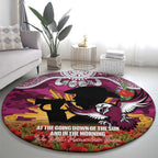 Personalised Sea Eagles Rugby ANZAC Day Round Carpet Last Post Poppy We Will Remember Them