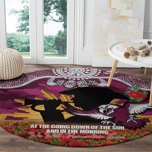 Personalised Sea Eagles Rugby ANZAC Day Round Carpet Last Post Poppy We Will Remember Them