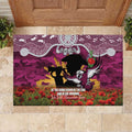 Personalised Sea Eagles Rugby ANZAC Day Rubber Doormat Last Post Poppy We Will Remember Them
