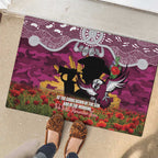 Personalised Sea Eagles Rugby ANZAC Day Rubber Doormat Last Post Poppy We Will Remember Them