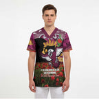 Personalised Sea Eagles Rugby ANZAC Day Scrub Top Last Post Poppy We Will Remember Them