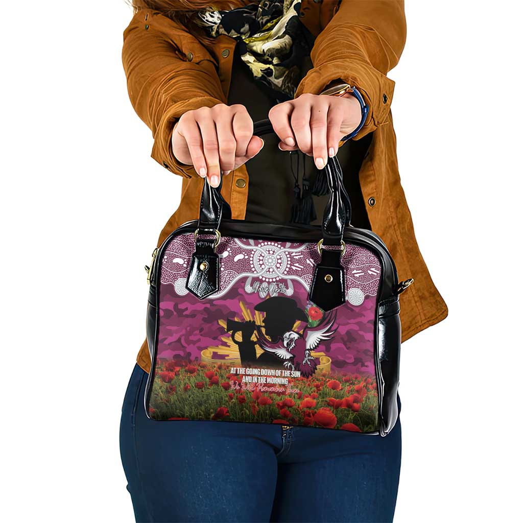 Personalised Sea Eagles Rugby ANZAC Day Shoulder Handbag Last Post Poppy We Will Remember Them