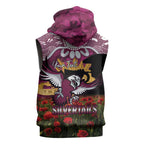 Personalised Sea Eagles Rugby ANZAC Day Sleeveless Hoodie Last Post Poppy We Will Remember Them