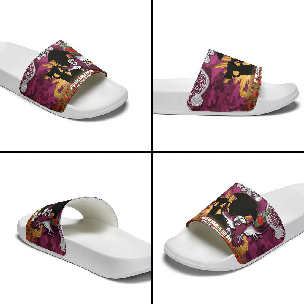 Personalised Sea Eagles Rugby ANZAC Day Slide Sandals Last Post Poppy We Will Remember Them