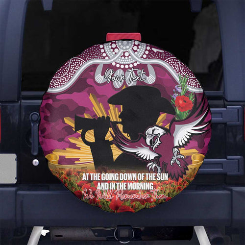 Personalised Sea Eagles Rugby ANZAC Day Spare Tire Cover Last Post Poppy We Will Remember Them