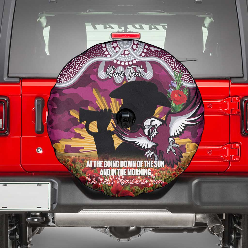 Personalised Sea Eagles Rugby ANZAC Day Spare Tire Cover Last Post Poppy We Will Remember Them