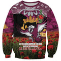 Personalised Sea Eagles Rugby ANZAC Day Sweatshirt Last Post Poppy We Will Remember Them