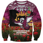 Personalised Sea Eagles Rugby ANZAC Day Sweatshirt Last Post Poppy We Will Remember Them