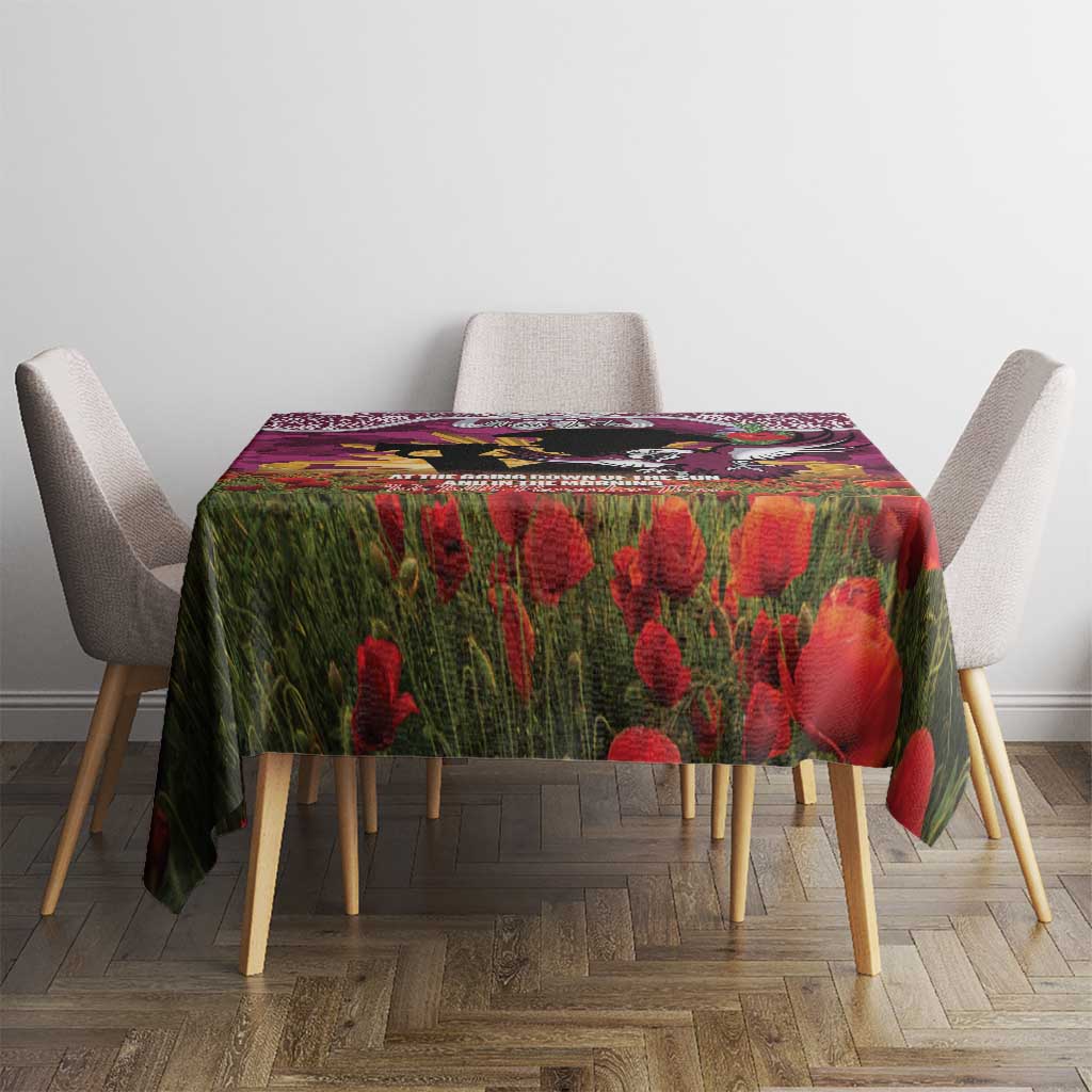 Personalised Sea Eagles Rugby ANZAC Day Tablecloth Last Post Poppy We Will Remember Them