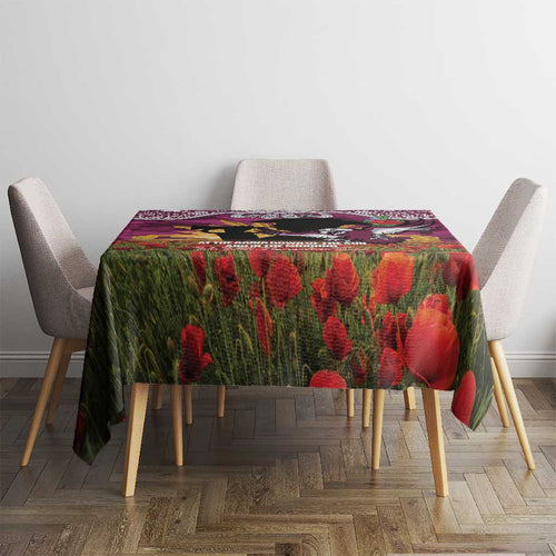 Personalised Sea Eagles Rugby ANZAC Day Tablecloth Last Post Poppy We Will Remember Them
