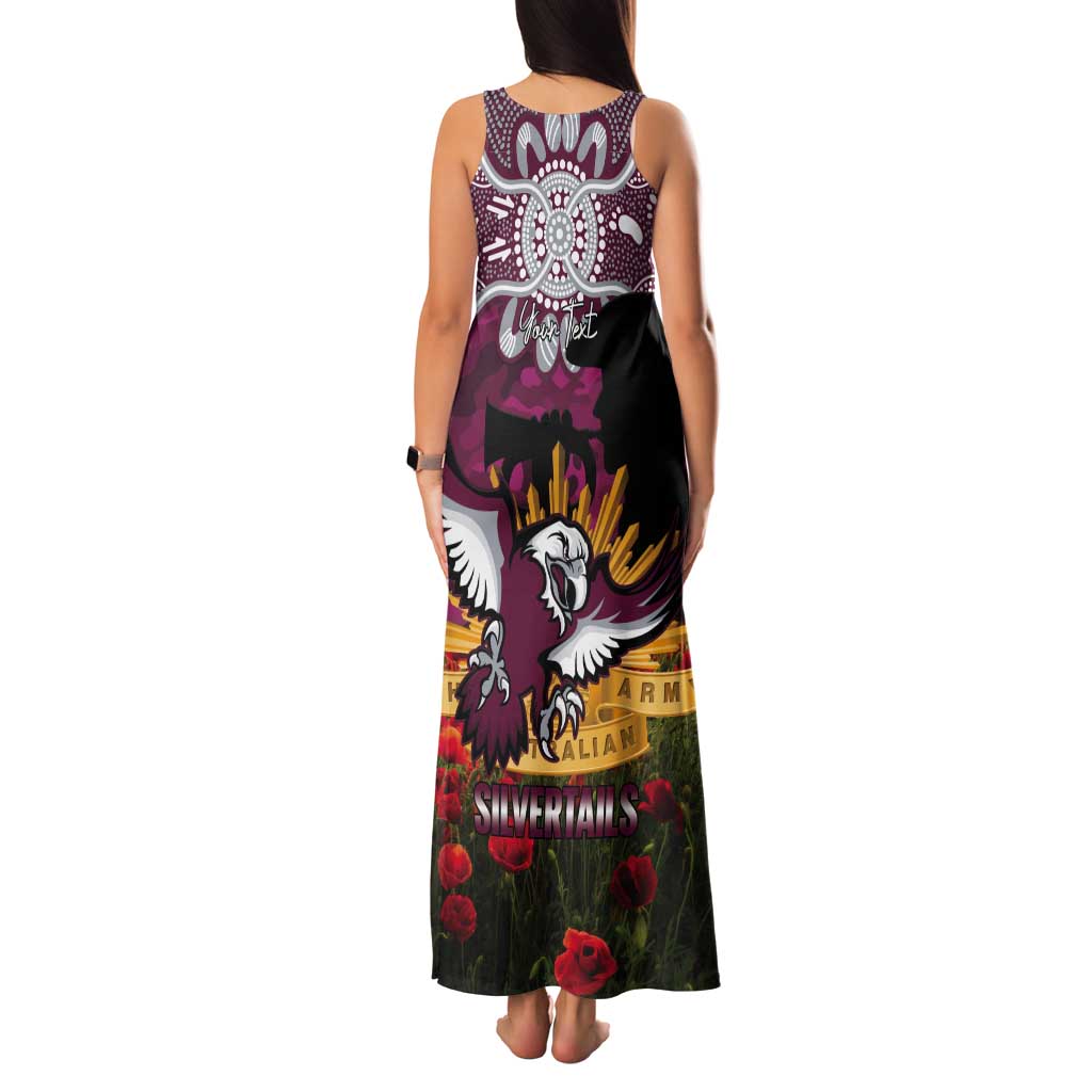 Personalised Sea Eagles Rugby ANZAC Day Tank Maxi Dress Last Post Poppy We Will Remember Them