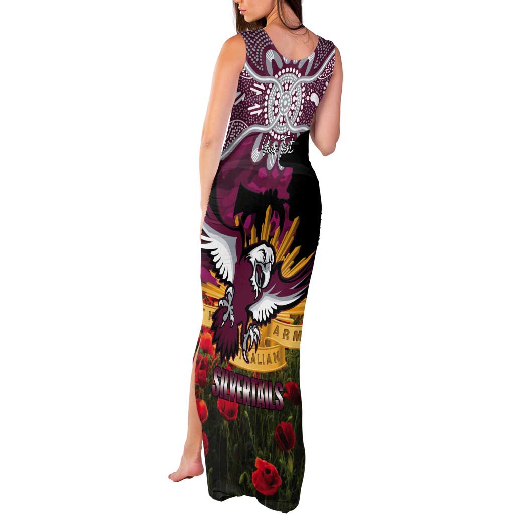 Personalised Sea Eagles Rugby ANZAC Day Tank Maxi Dress Last Post Poppy We Will Remember Them