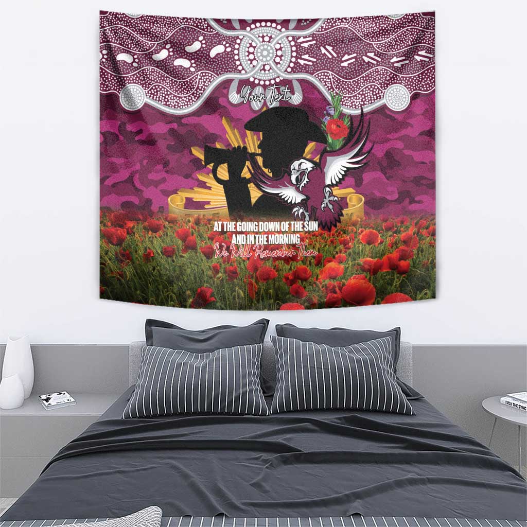 Personalised Sea Eagles Rugby ANZAC Day Tapestry Last Post Poppy We Will Remember Them