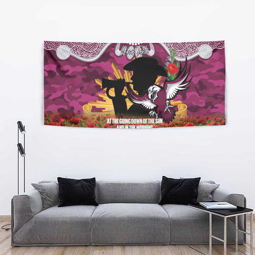 Personalised Sea Eagles Rugby ANZAC Day Tapestry Last Post Poppy We Will Remember Them