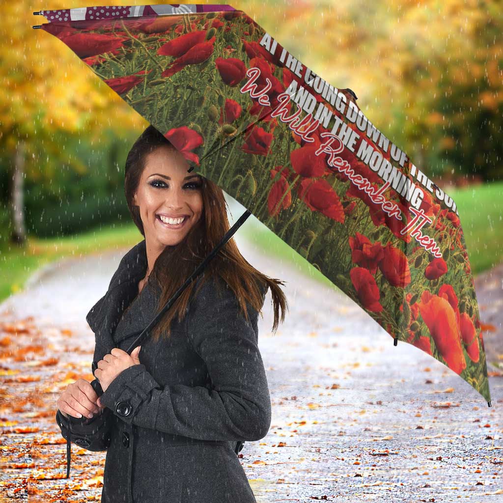 Personalised Sea Eagles Rugby ANZAC Day Umbrella Last Post Poppy We Will Remember Them