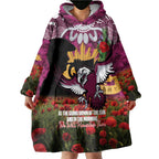 Personalised Sea Eagles Rugby ANZAC Day Wearable Blanket Hoodie Last Post Poppy We Will Remember Them