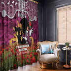 Personalised Sea Eagles Rugby ANZAC Day Window Curtain Last Post Poppy We Will Remember Them