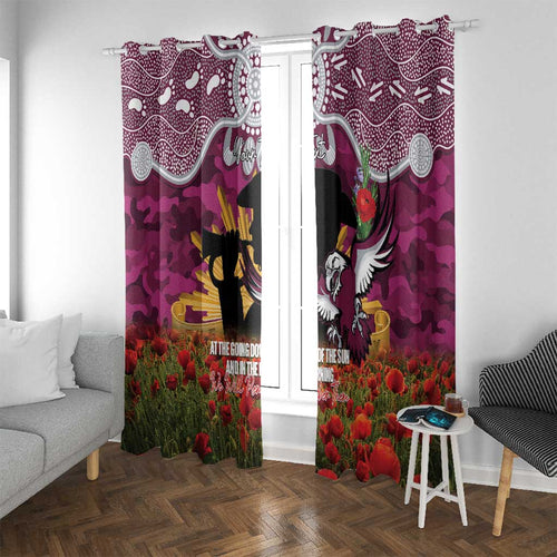 Personalised Sea Eagles Rugby ANZAC Day Window Curtain Last Post Poppy We Will Remember Them