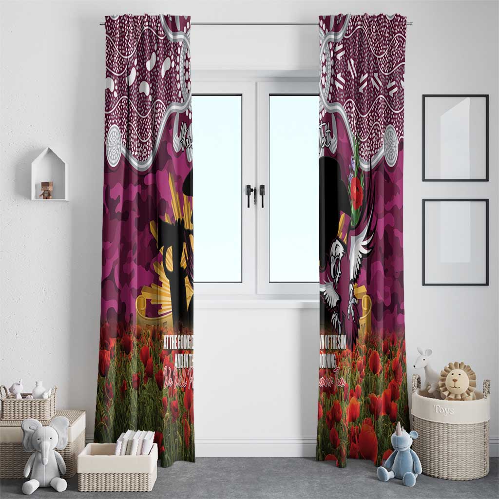 Personalised Sea Eagles Rugby ANZAC Day Window Curtain Last Post Poppy We Will Remember Them