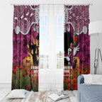 Personalised Sea Eagles Rugby ANZAC Day Window Curtain Last Post Poppy We Will Remember Them