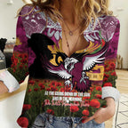 Personalised Sea Eagles Rugby ANZAC Day Women Casual Shirt Last Post Poppy We Will Remember Them