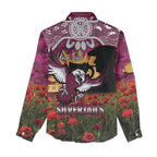 Personalised Sea Eagles Rugby ANZAC Day Women Casual Shirt Last Post Poppy We Will Remember Them