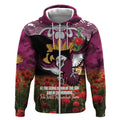 Personalised Sea Eagles Rugby ANZAC Day Zip Hoodie Last Post Poppy We Will Remember Them
