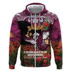 Personalised Sea Eagles Rugby ANZAC Day Zip Hoodie Last Post Poppy We Will Remember Them