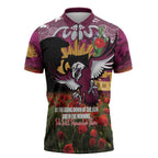 Personalised Sea Eagles Rugby ANZAC Day Zipper Polo Shirt Last Post Poppy We Will Remember Them