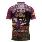 Personalised Sea Eagles Rugby ANZAC Day Zipper Polo Shirt Last Post Poppy We Will Remember Them