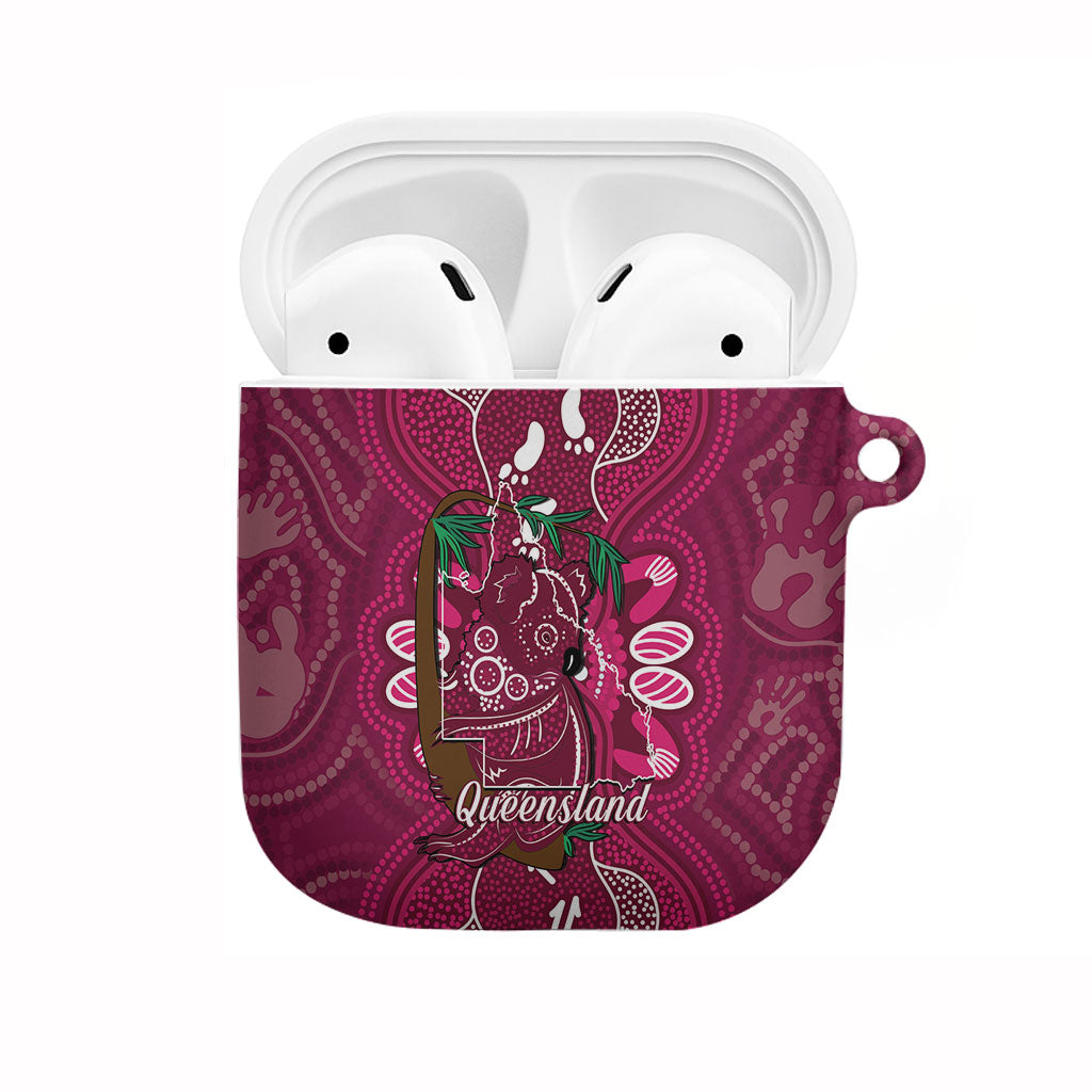 Australia Queensland Day AirPods Case Koala With Map Aboriginal Art