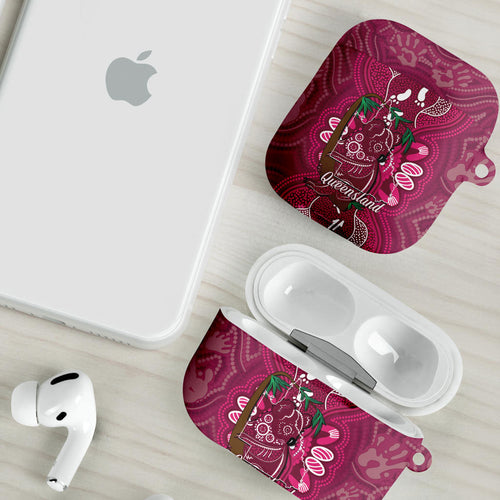 Australia Queensland Day AirPods Case Koala With Map Aboriginal Art