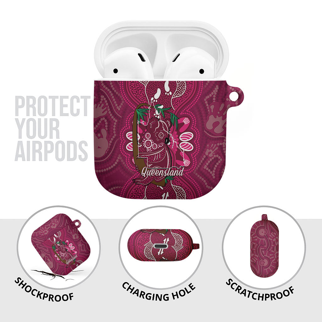 Australia Queensland Day AirPods Case Koala With Map Aboriginal Art