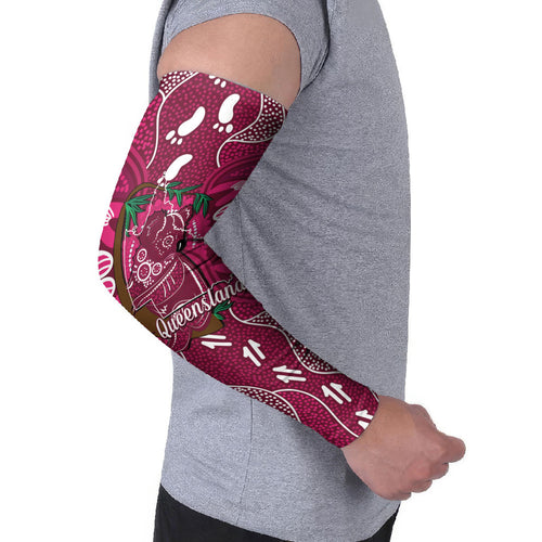 Australia Queensland Day Arm Sleeves Koala With Map Aboriginal Art