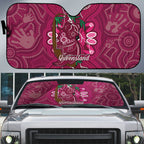 Australia Queensland Day Auto Sun Shade Koala With Map Aboriginal Art