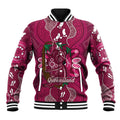 Australia Queensland Day Baseball Jacket Koala With Map Aboriginal Art