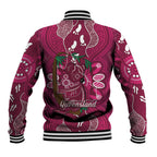 Australia Queensland Day Baseball Jacket Koala With Map Aboriginal Art