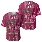Australia Queensland Day Baseball Jersey Koala With Map Aboriginal Art