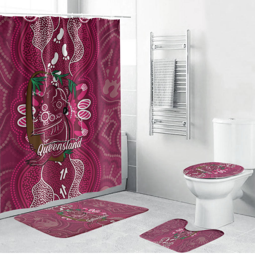 Australia Queensland Day Bathroom Set Koala With Map Aboriginal Art