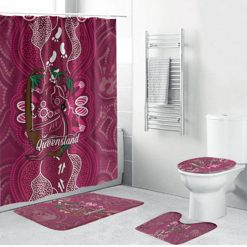 Australia Queensland Day Bathroom Set Koala With Map Aboriginal Art