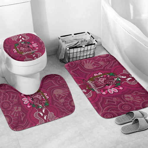 Australia Queensland Day Bathroom Set Koala With Map Aboriginal Art