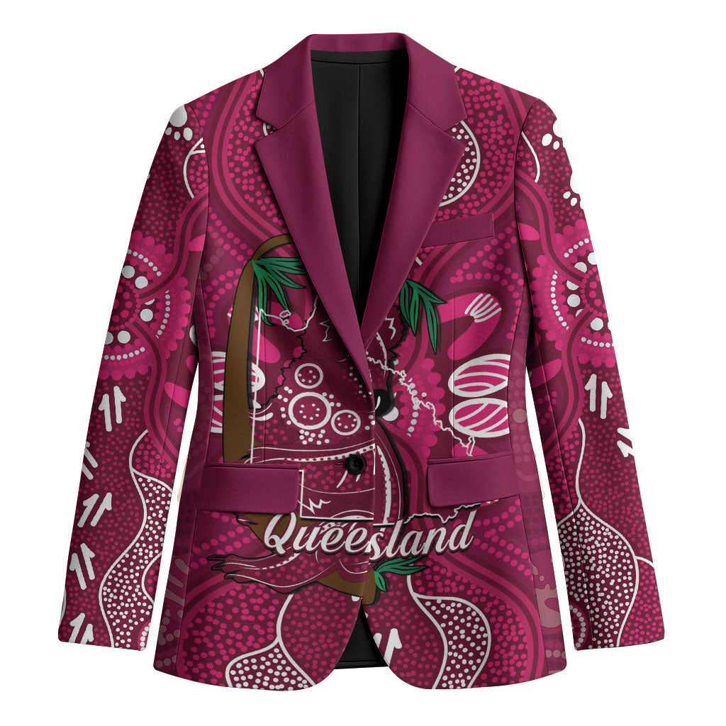 Australia Queensland Day Blazer Koala With Map Aboriginal Art