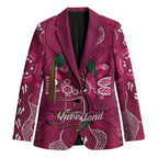 Australia Queensland Day Blazer Koala With Map Aboriginal Art