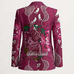 Australia Queensland Day Blazer Koala With Map Aboriginal Art
