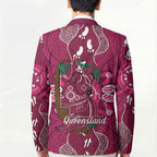 Australia Queensland Day Blazer Koala With Map Aboriginal Art