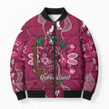Australia Queensland Day Bomber Puffer Jacket Koala With Map Aboriginal Art