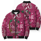 Australia Queensland Day Bomber Puffer Jacket Koala With Map Aboriginal Art
