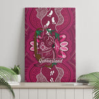 Australia Queensland Day Canvas Wall Art Koala With Map Aboriginal Art